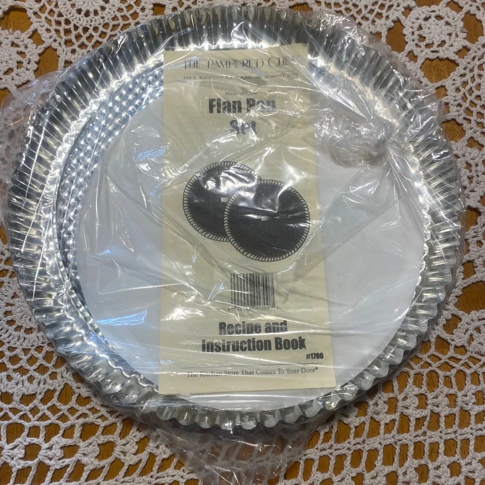 Pampered Chef Flan Pan Set 10.5in Silver New 1700 Fluted Tart Pans Set of 2